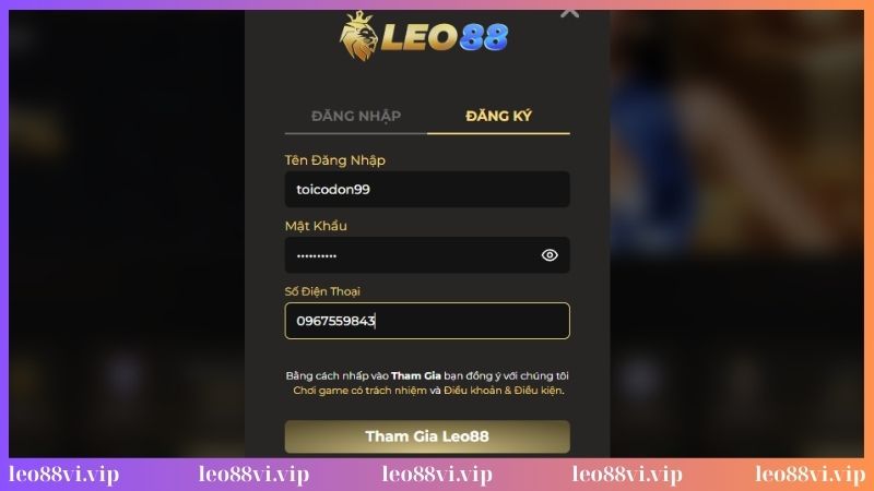 Điều kiện điều khoản về đăng ký account