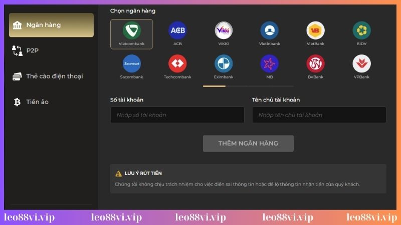 Hỏi đáp về cách rút tiền tại Leo88